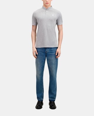 The Kooples H GREY / GREEN grey cotton polo t-shirt