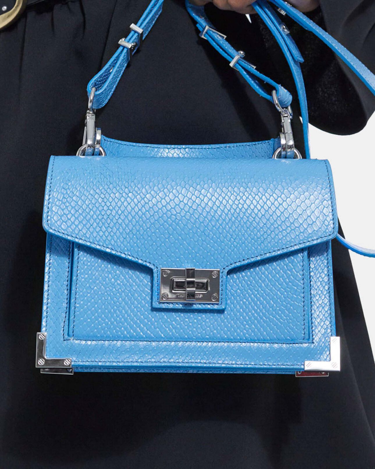 The Kooples FEMME BLUE sac emily small en cuir bleu