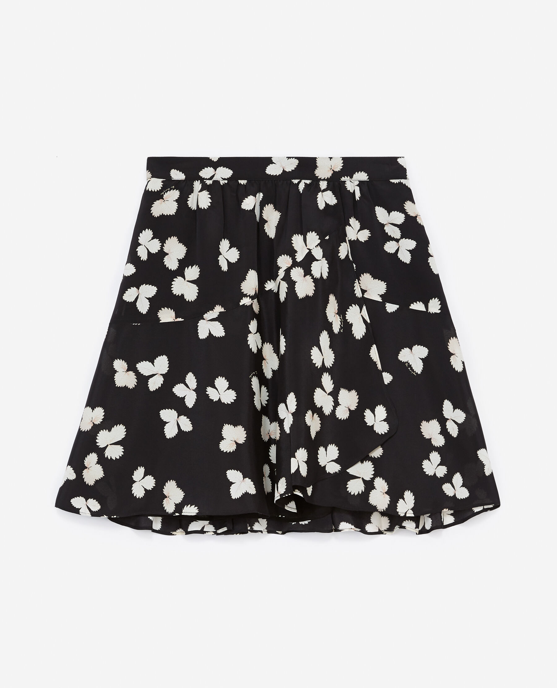 Short black floral skirt on sale
