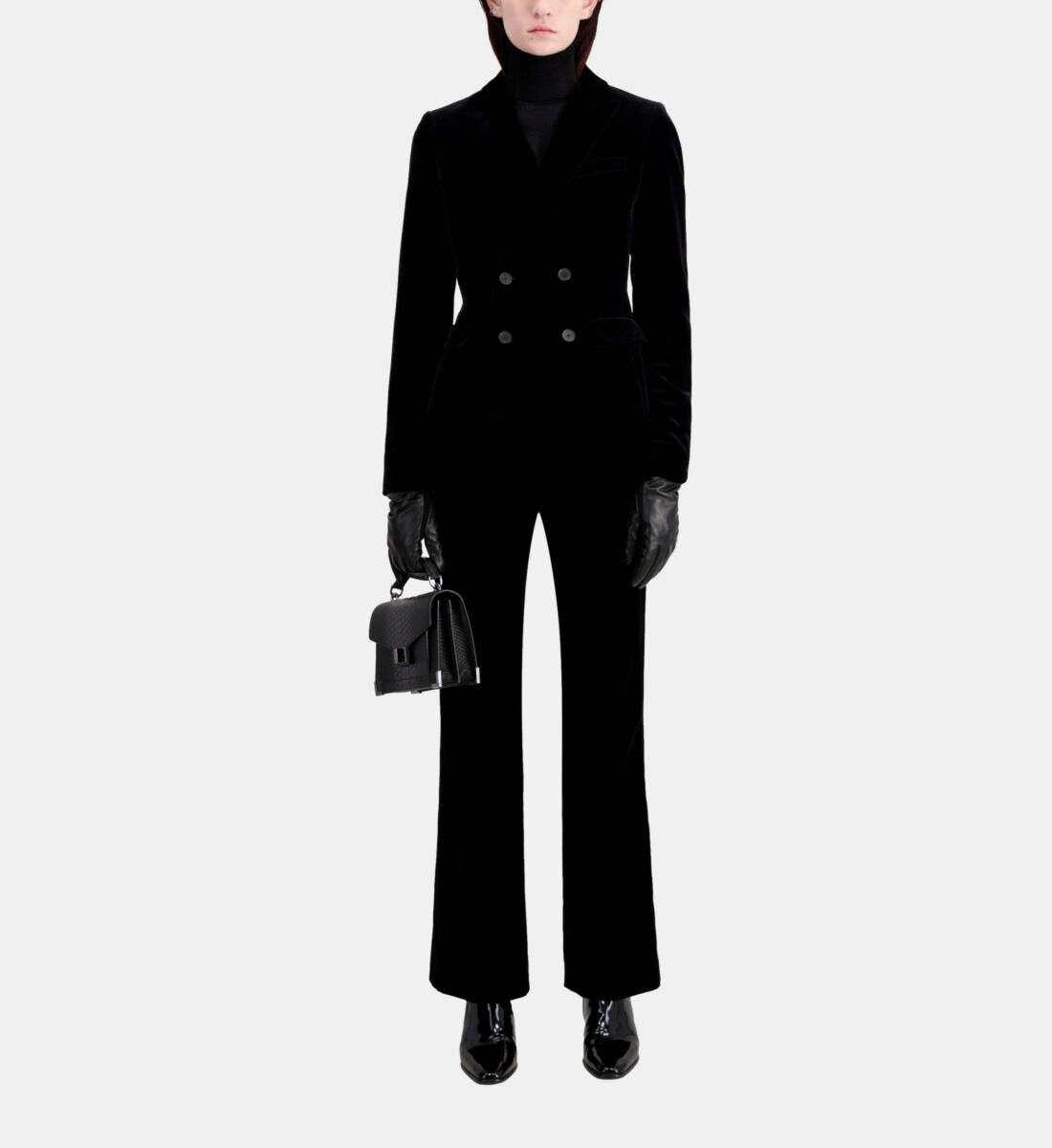 Short black velvet jacket best sale