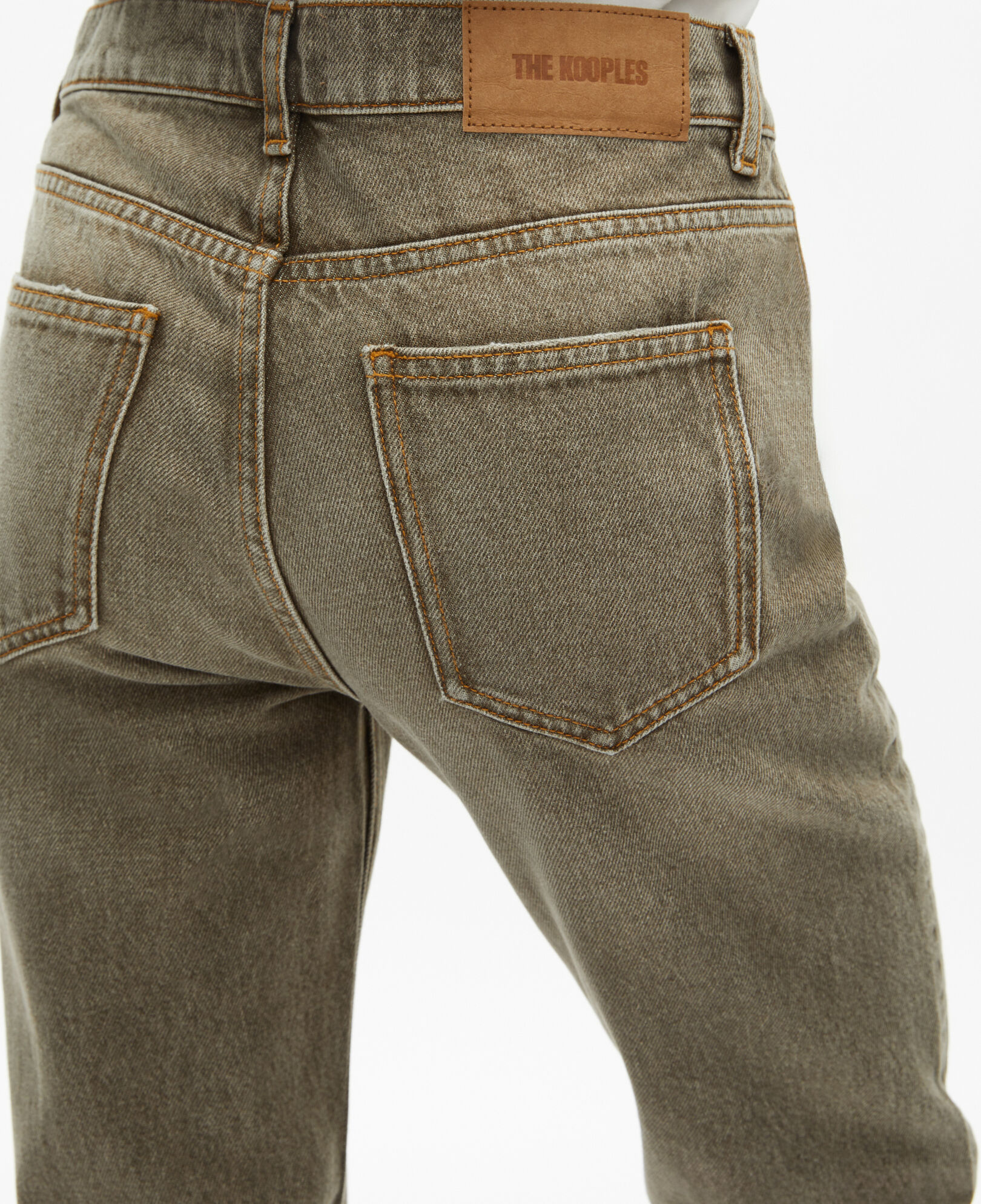 The Kooples DAMEN OLIVE olivfarbene jeans mit slim-fit-passform