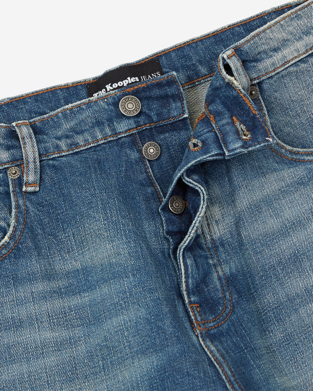 The Kooples HOMME BLUE DENIM jean bleu clair délavé détails destroy