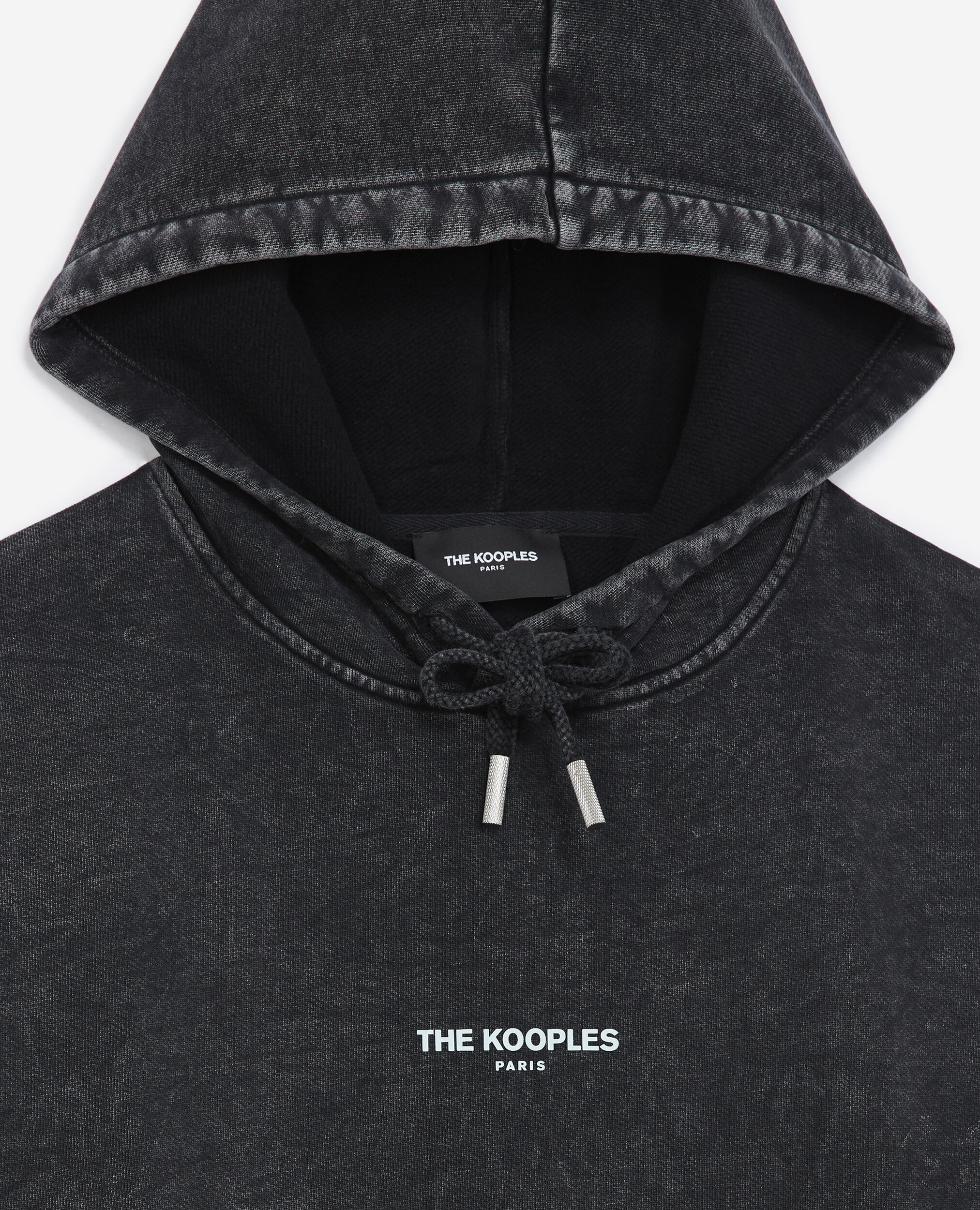 Faded hoodie with contrasting logo, BLACK WASHED, hi-res image number null