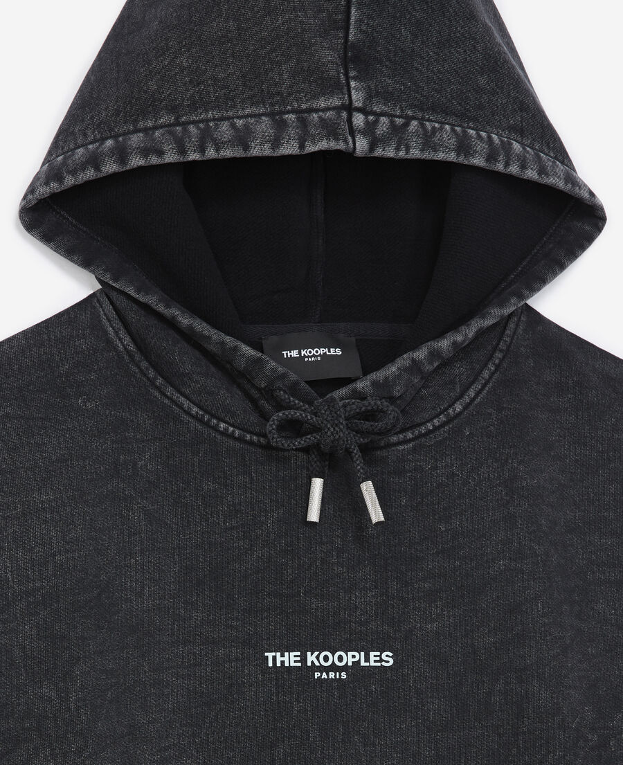faded hoodie with contrasting logo