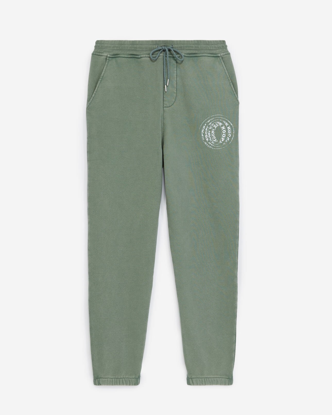 The Kooples MEN MIDDLE GREEN faded green joggers with stretch waist