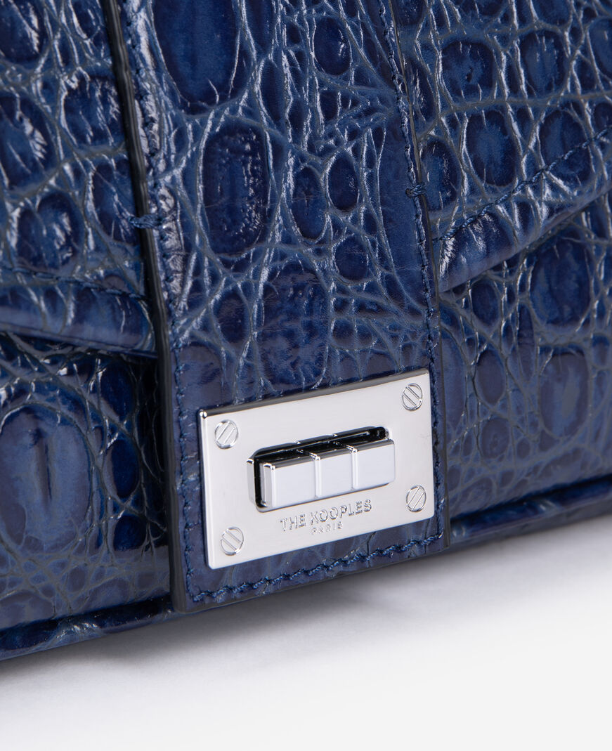The Kooples WOMEN BLUE blue embossed leather bag