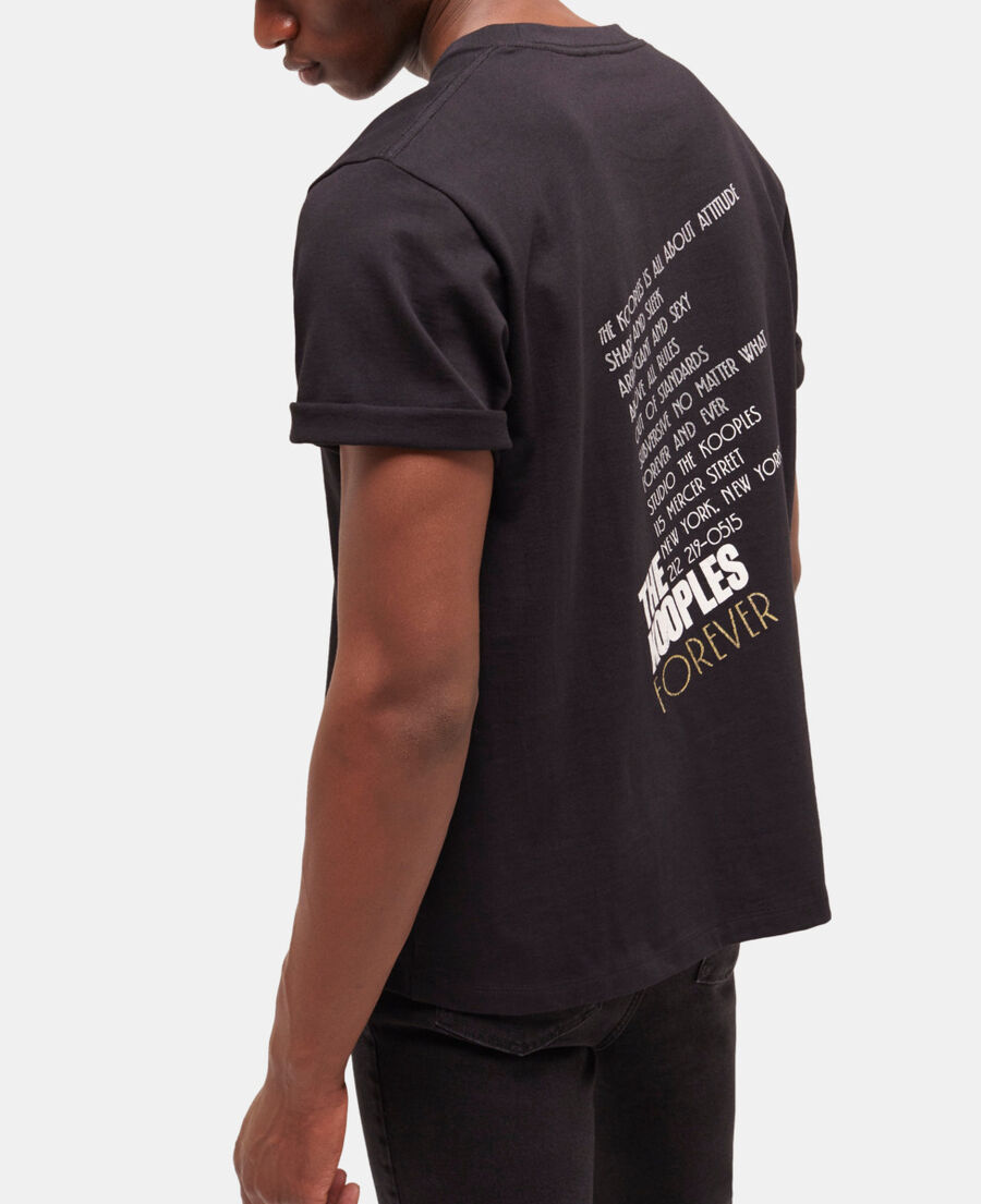 black screen print t-shirt