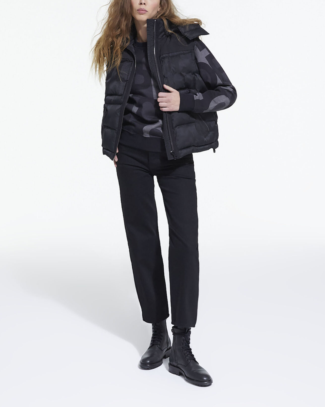 The Kooples FEMME BLACK doudoune logo the kooples noire