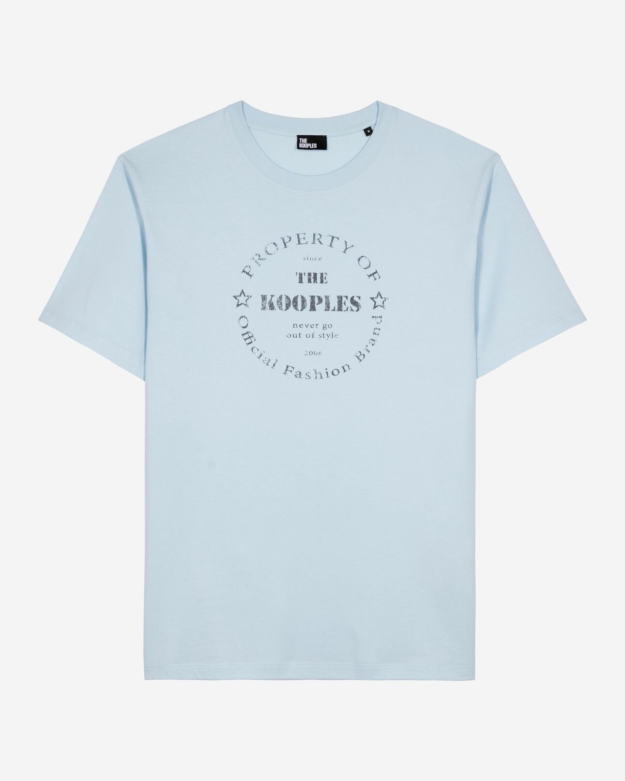 The Kooples MEN BABY BLUE t-shirt with light blue screen printing