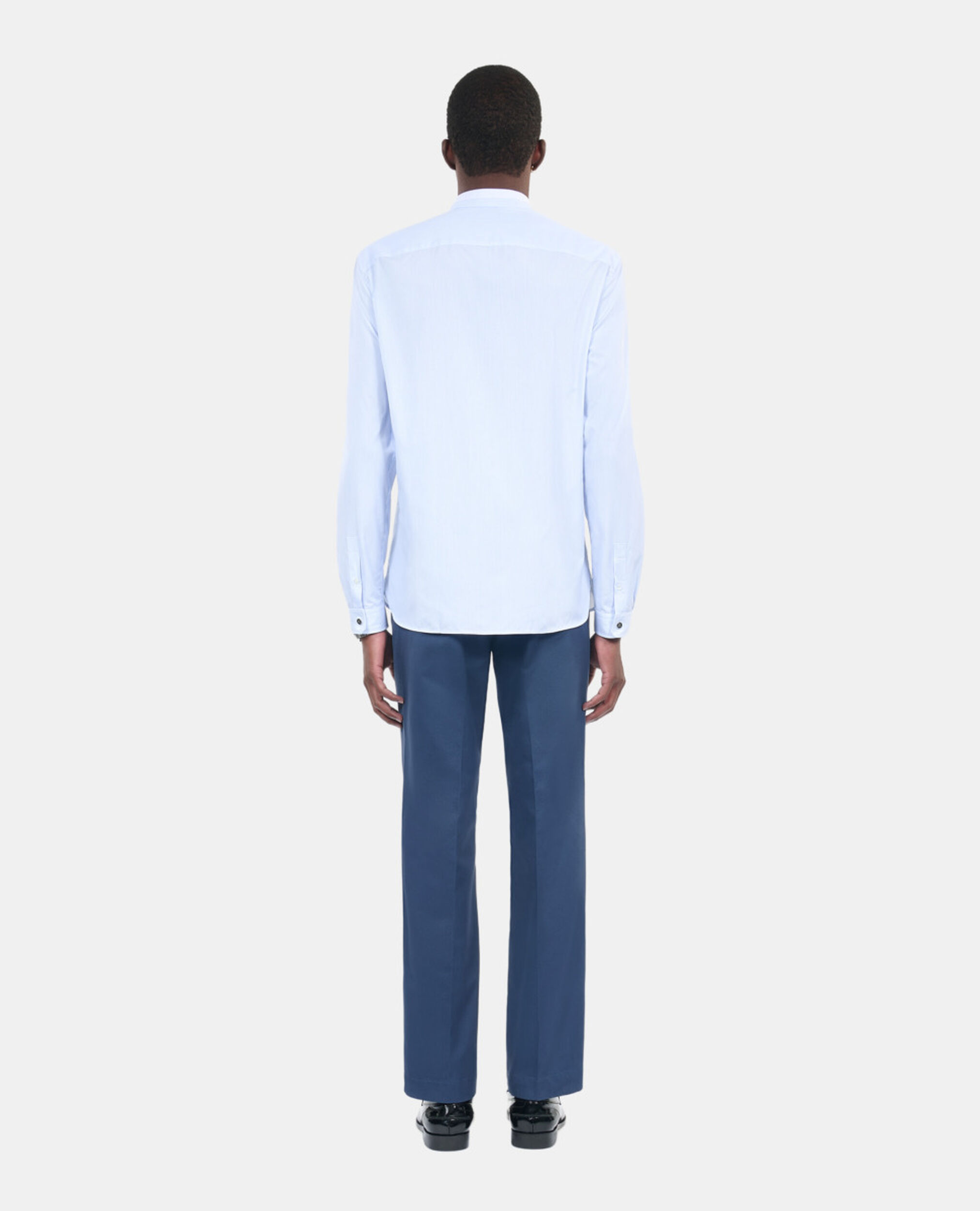 White striped formal shirt, BLUE WHITE, hi-res image number null