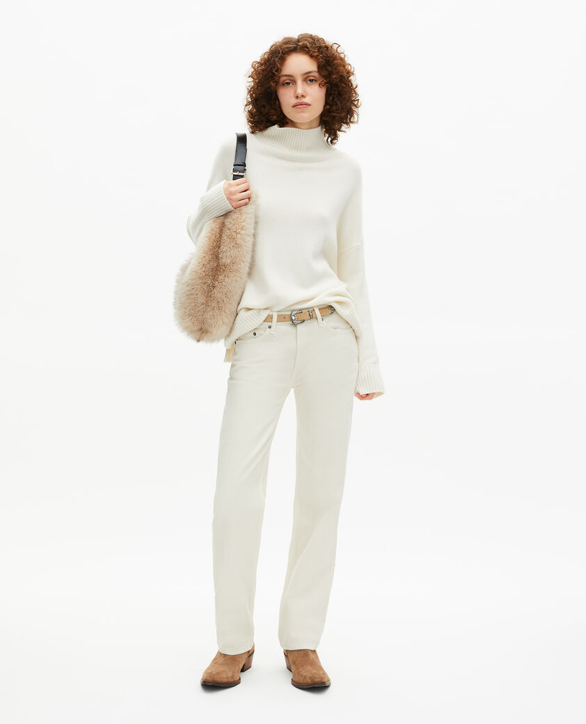 The Kooples FEMME ECRU pull col montant en cachemire écru