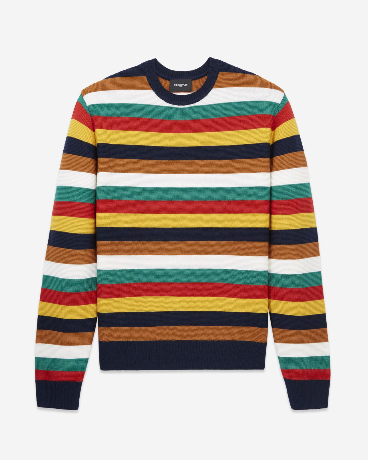 The Kooples MEN MULTICOLOR multicolored striped sweater with crew neck