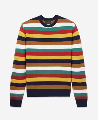The Kooples MEN MULTICOLOR multicolored striped sweater with crew neck