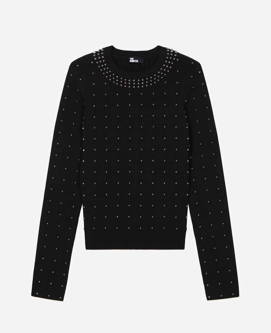 The Kooples FEMME BLACK pull avec spikes noir