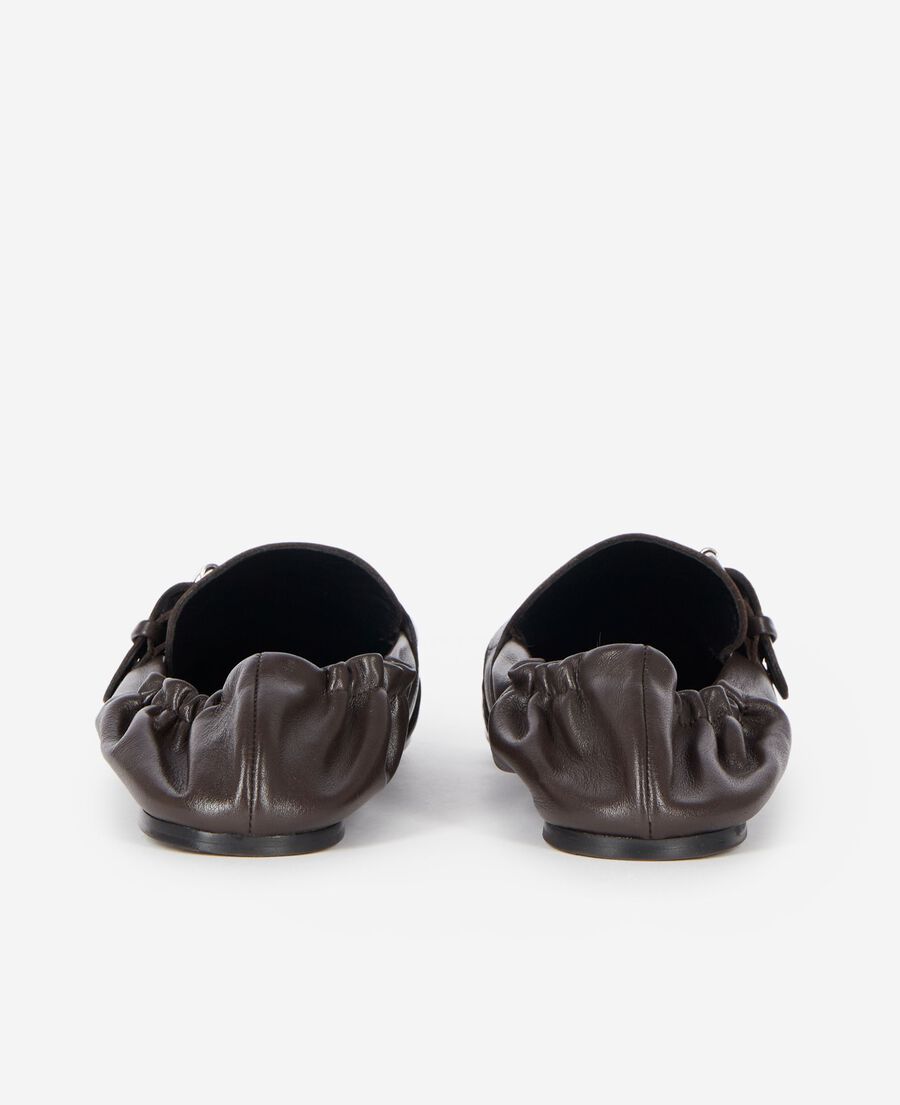 The Kooples F DARK BROWN brown leather loafers