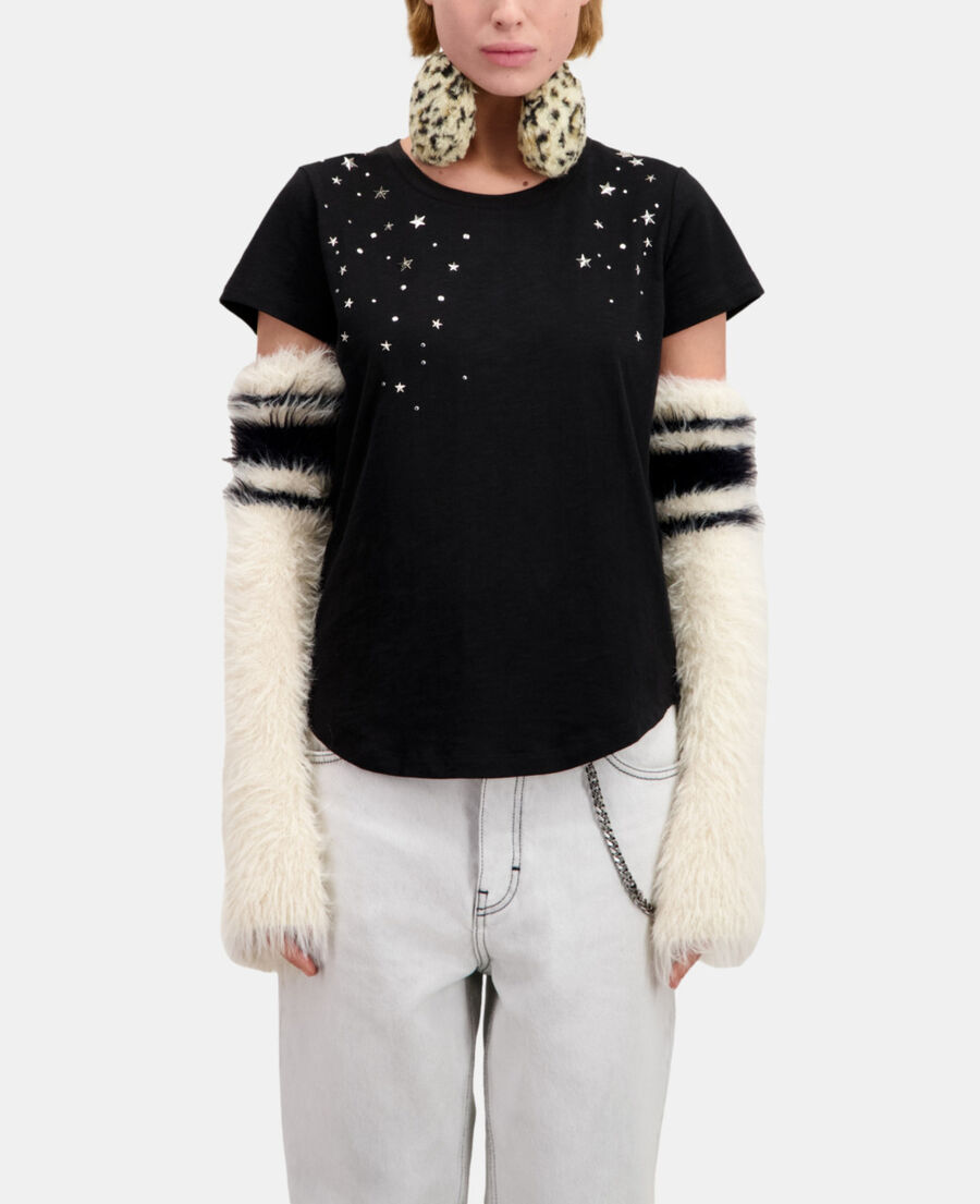 black t-shirt with stars