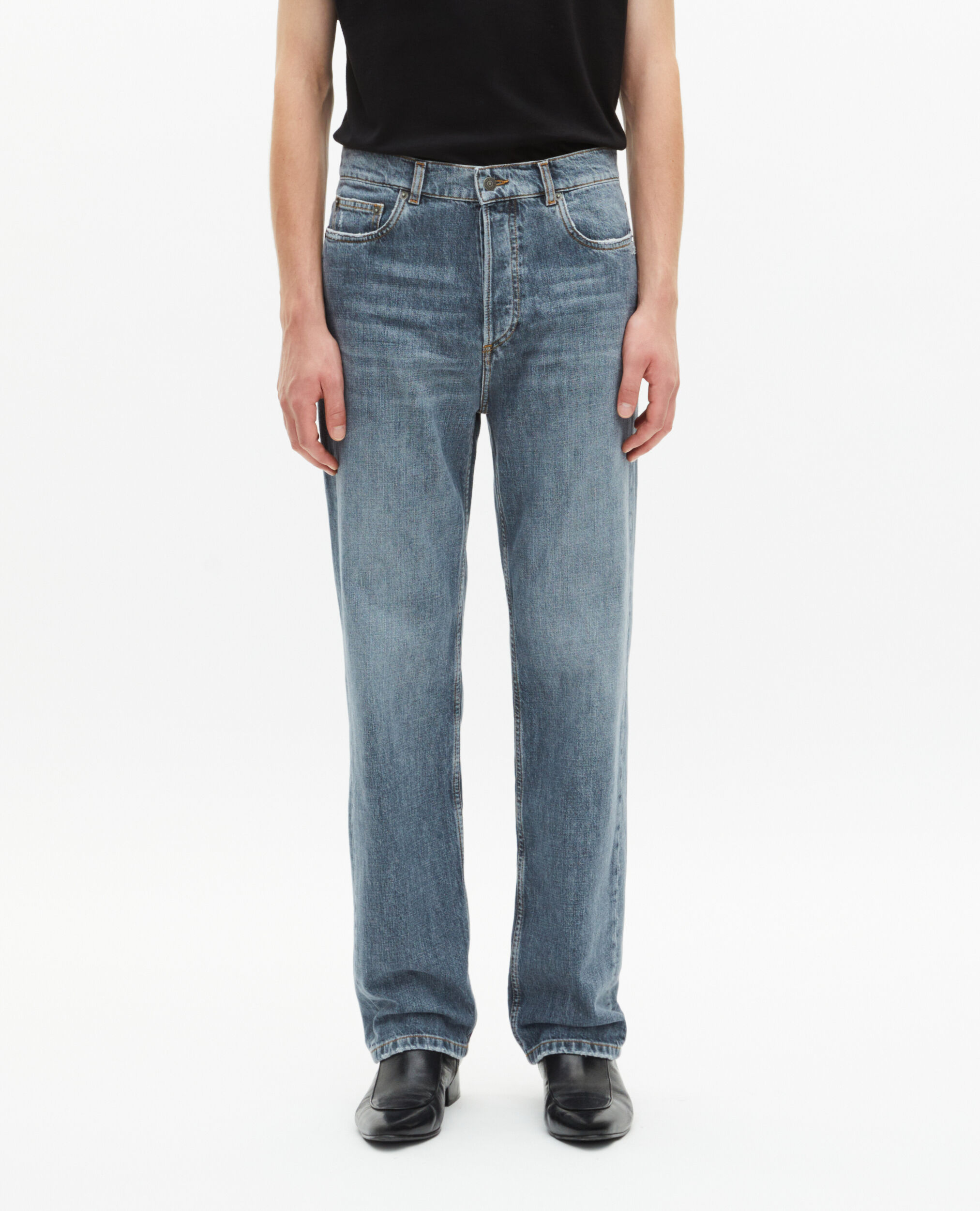 Light blue straight jeans, BLUE, hi-res image number null