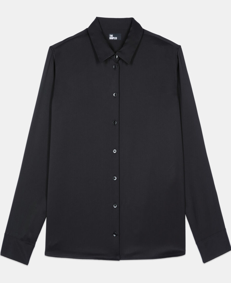 The Kooples FEMME BLACK chemise en soie noire
