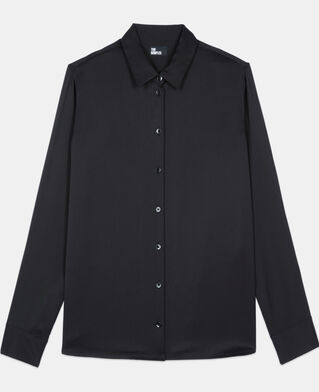 The Kooples FEMME BLACK chemise en soie noire