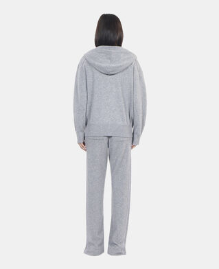 The Kooples FEMME MIDDLE GREY MEL sweatshirt &agrave; capuche en laine et cachemire gris