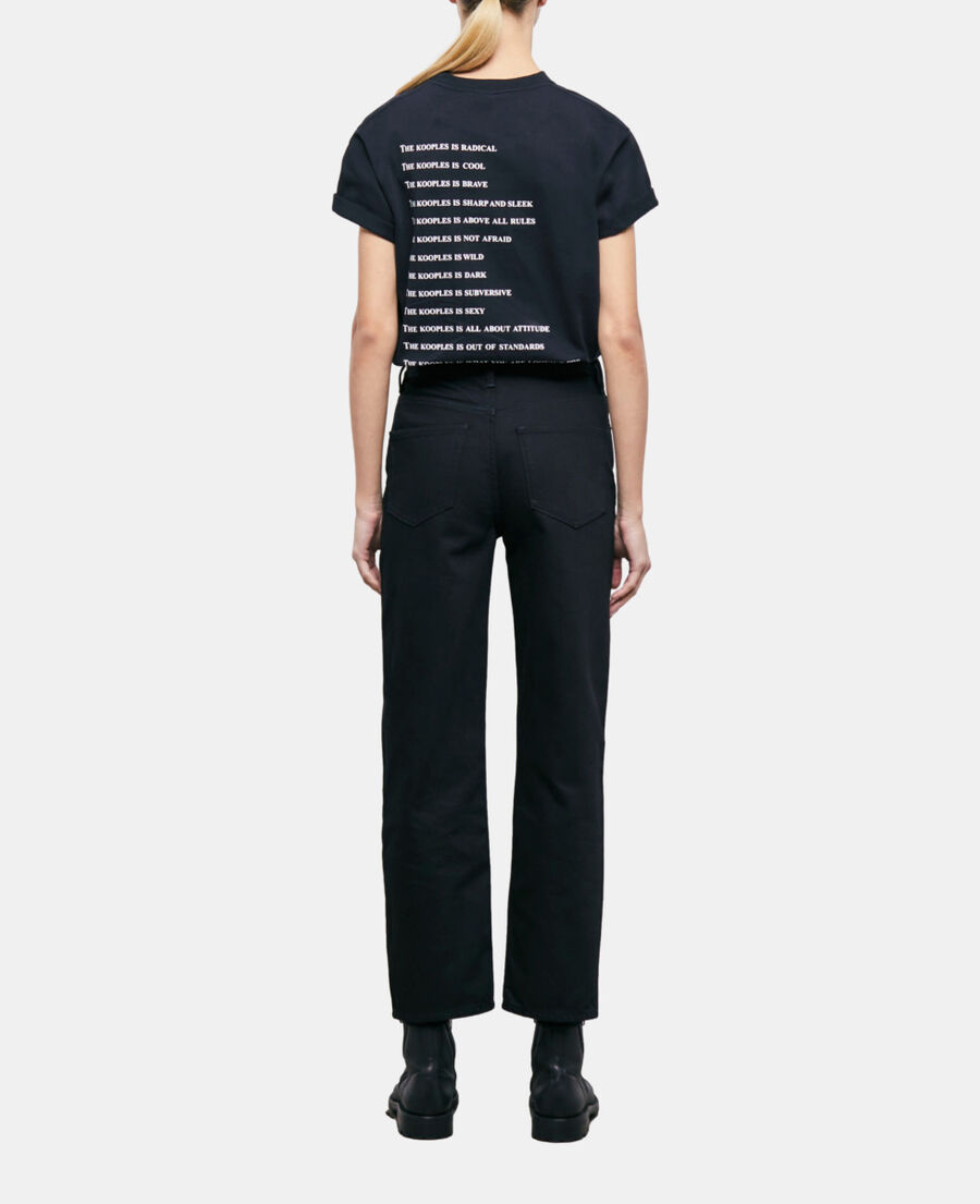 The Kooples F BLACK black straight-cut jeans