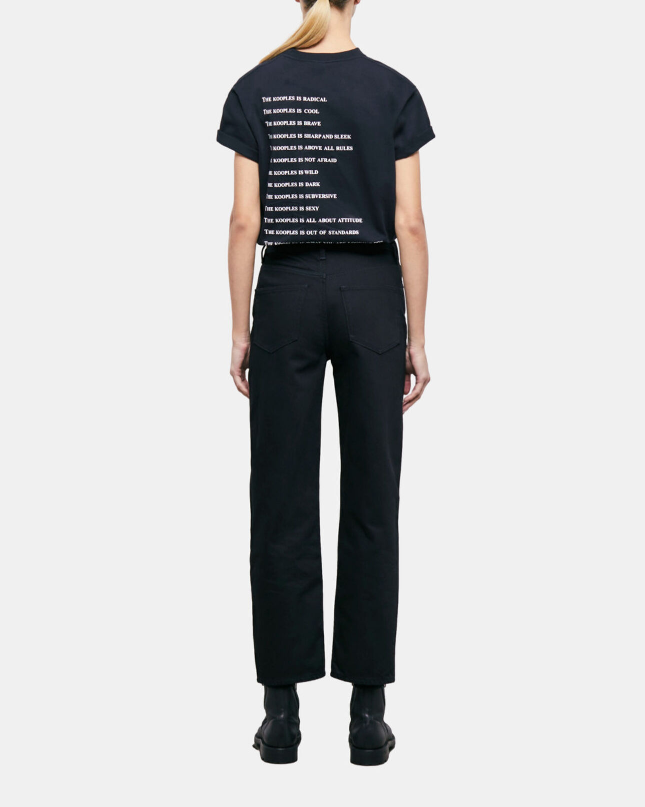 The Kooples WOMEN BLACK black straight-cut jeans