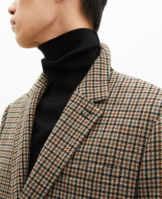 The Kooples MEN FAUVE brown and black houndstooth jacket