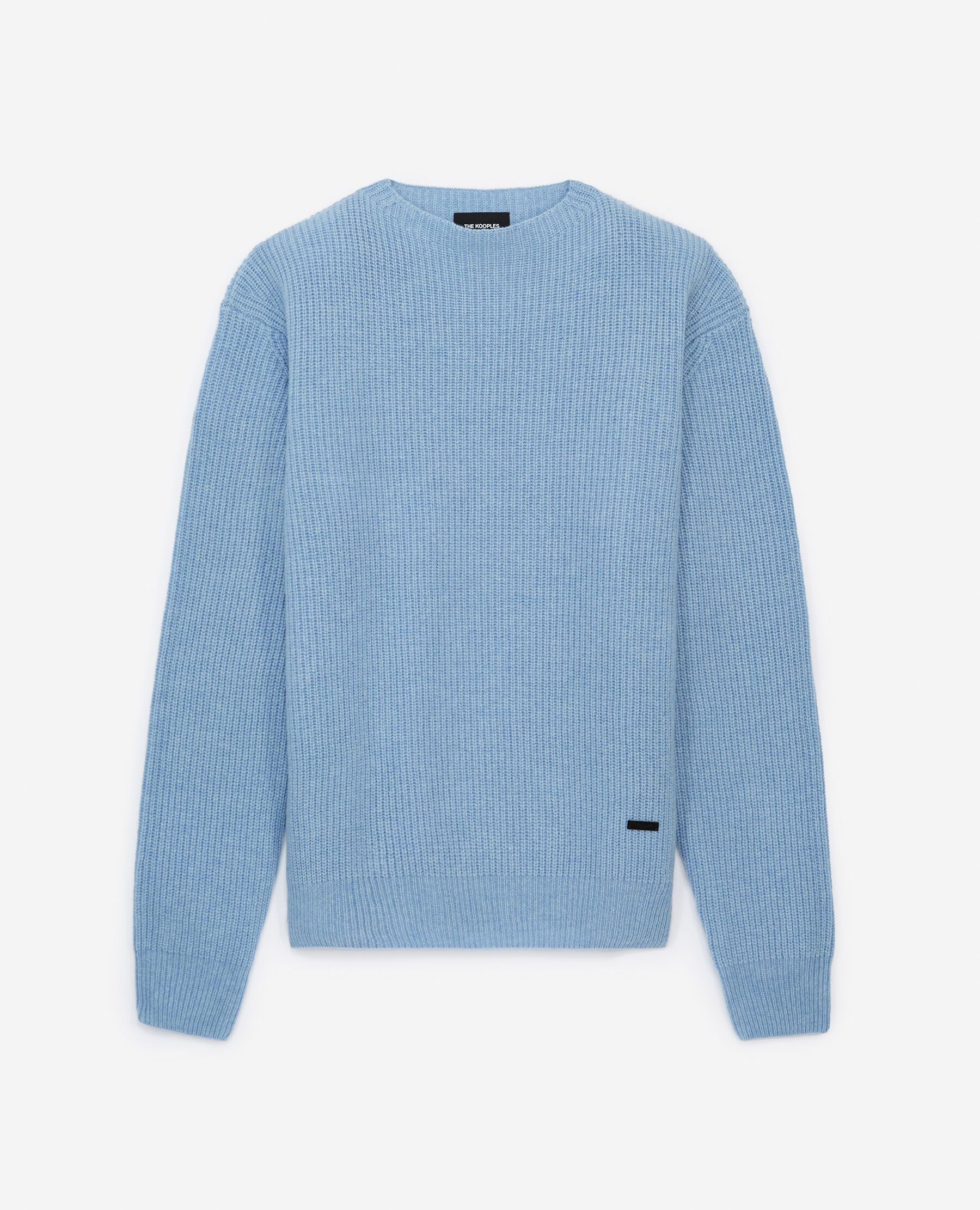 Sky blue sweater in wool with crew neck The Kooples