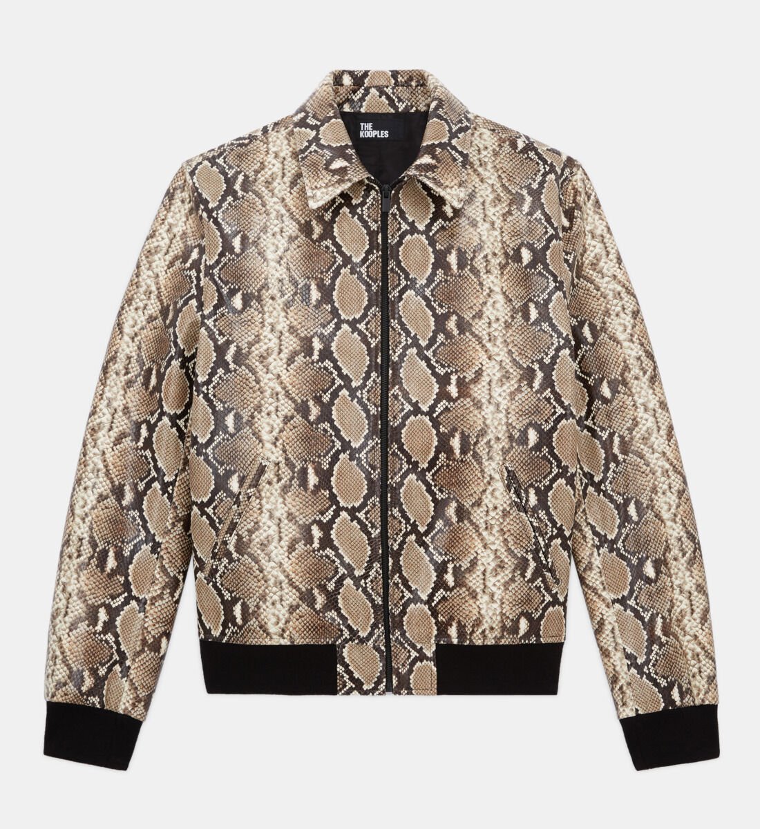 Snakeskin effect leather jacket