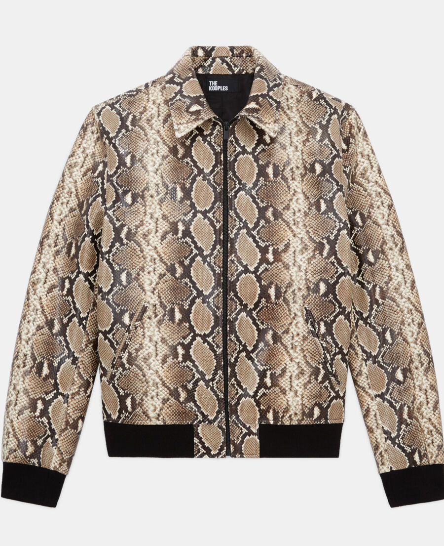 Snakeskin-effect leather jacket | The Kooples