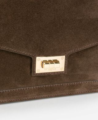 The Kooples FEMME CHOCOLATE sac emily small en suède marron