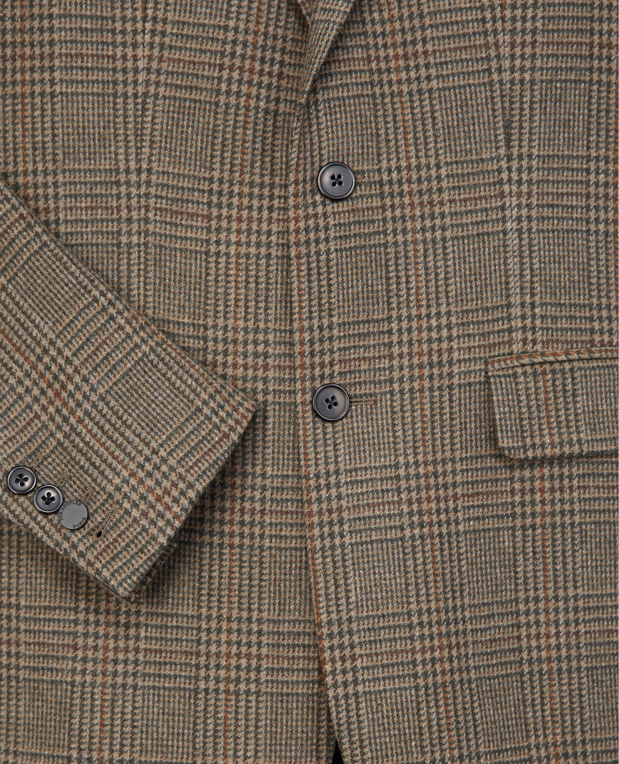 Brown formal jacket in wool with check motif, BEIGE-BROWN, hi-res image number null