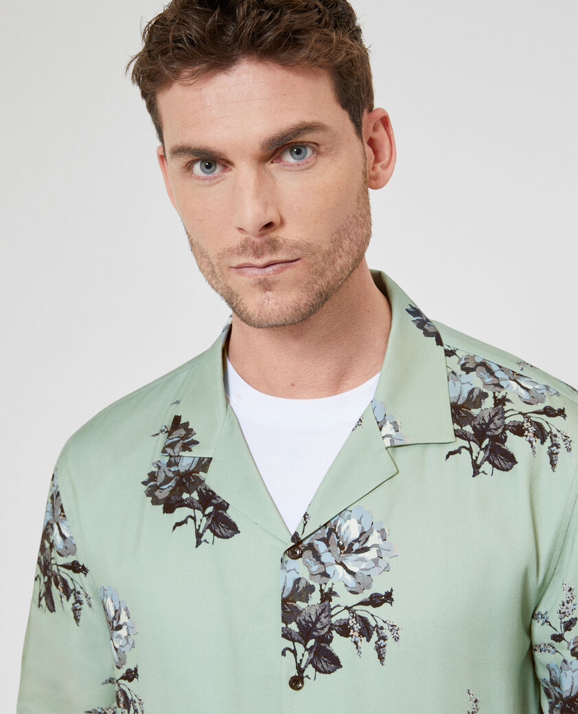 The Kooples MEN GREEN NAVY green floral print short-sleeve shirt