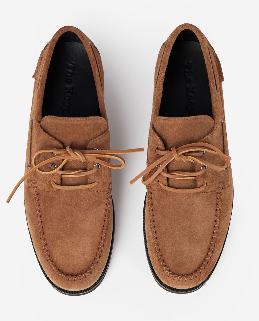 The Kooples HOMME COGNAC mocassins en su&egrave;de cognac