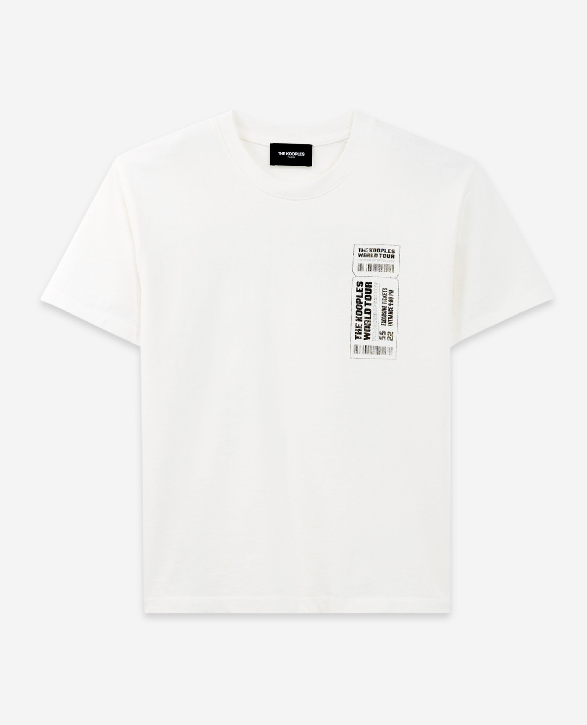 Ecru cotton T-shirt with concert motif, ECRU, hi-res image number null
