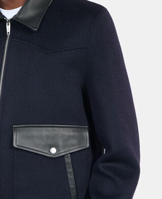 The Kooples H NAVY navy blue double-faced wool jacket