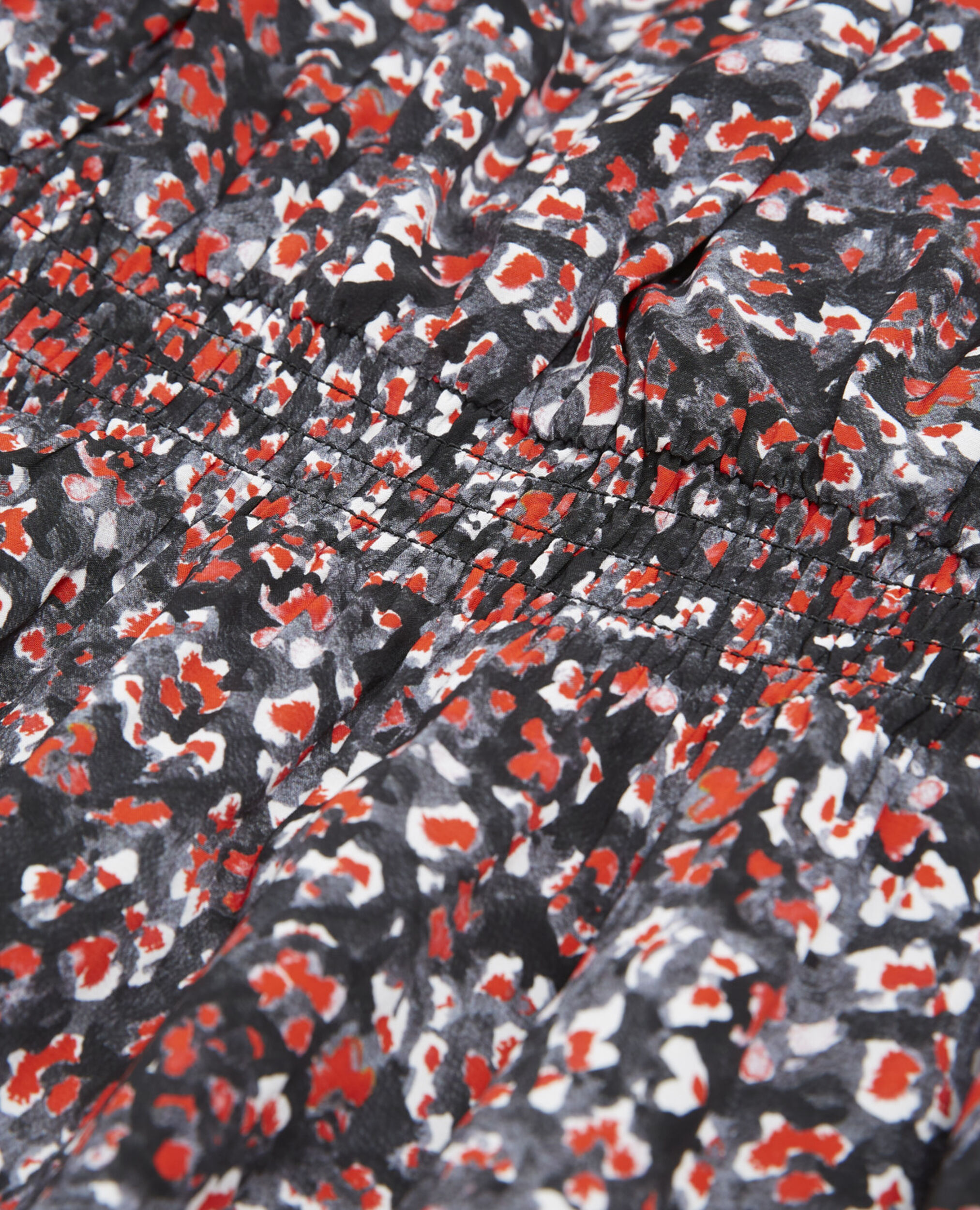 Vestido corto ajustado estampado floral, BLACK - RED, hi-res image number null