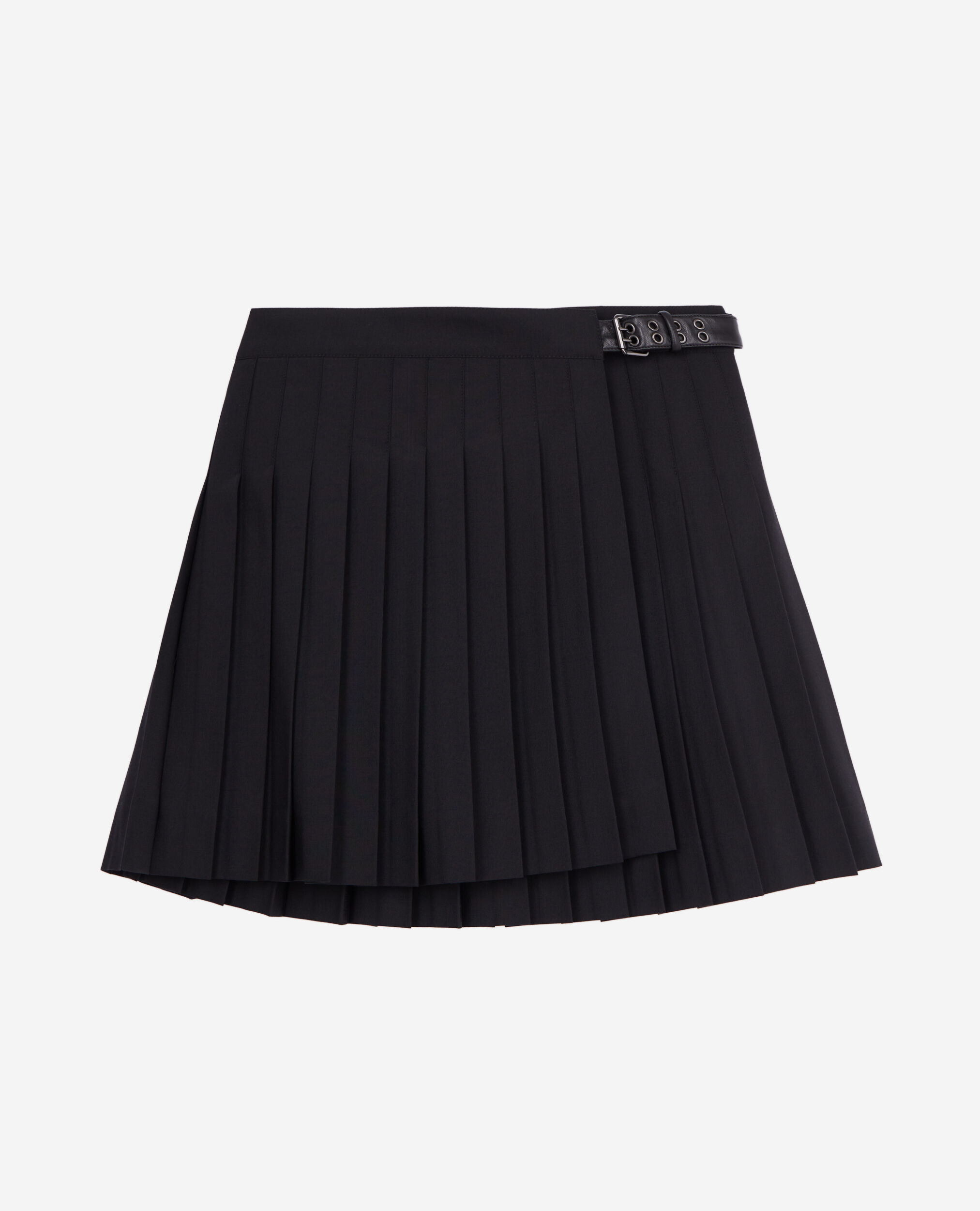 Short black pleated skirt, BLACK, hi-res image number null