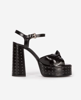 The Kooples MUJER BLACK sandalias tac&oacute;n tachuelas piel negras