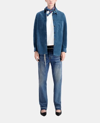 The Kooples FEMME BLUE PETROL surchemise bleue en velours côtelé