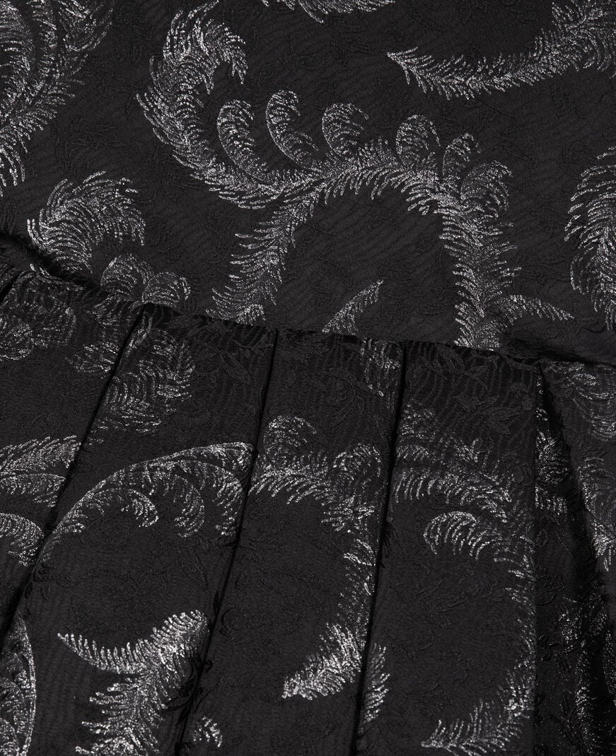 The Kooples FEMME BLACK / SILVER robe courte bustier en jacquard noire