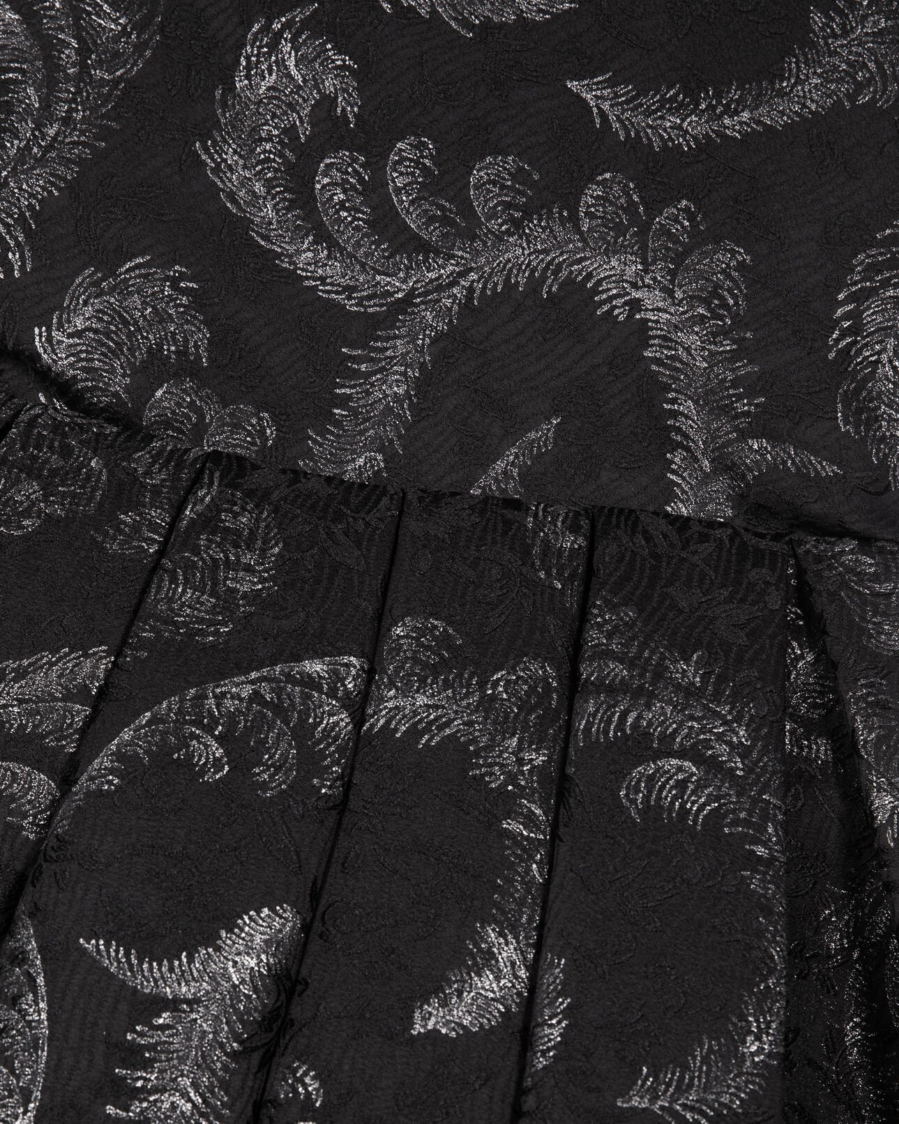 The Kooples FEMME BLACK / SILVER robe courte bustier en jacquard noire