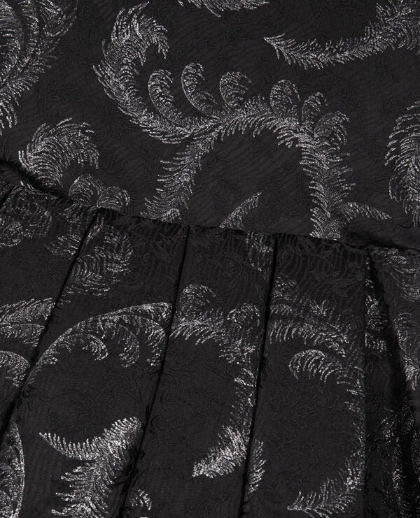 The Kooples FEMME BLACK / SILVER robe courte bustier en jacquard noire
