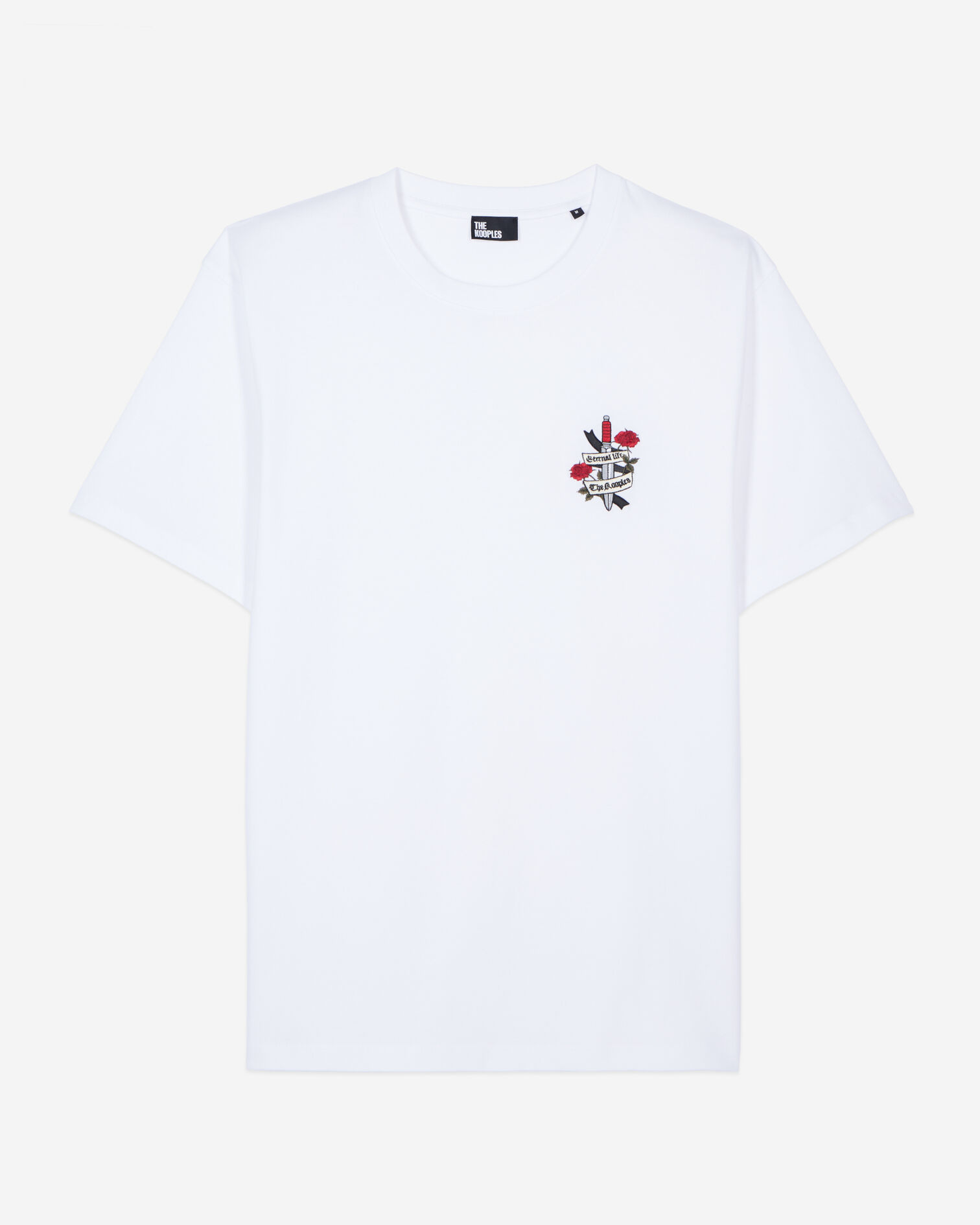 White t-shirt with Eternal life embroidery, WHITE, hi-res image number null
