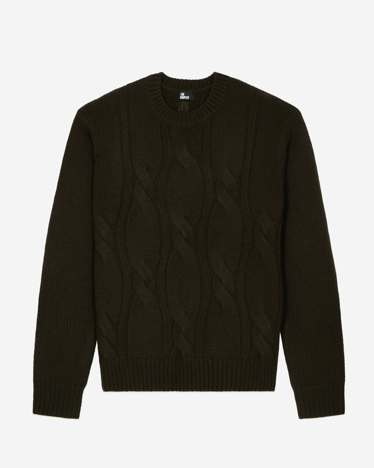 The Kooples HOMME DARK GREEN pull en cachemire vert foncé