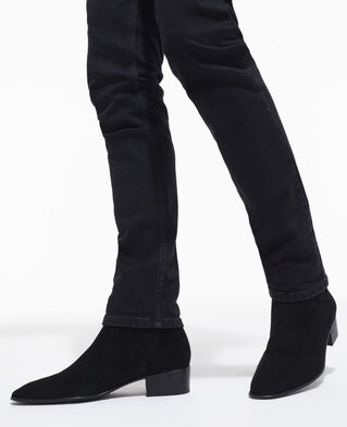 The Kooples MEN BLACK black suede leather boots