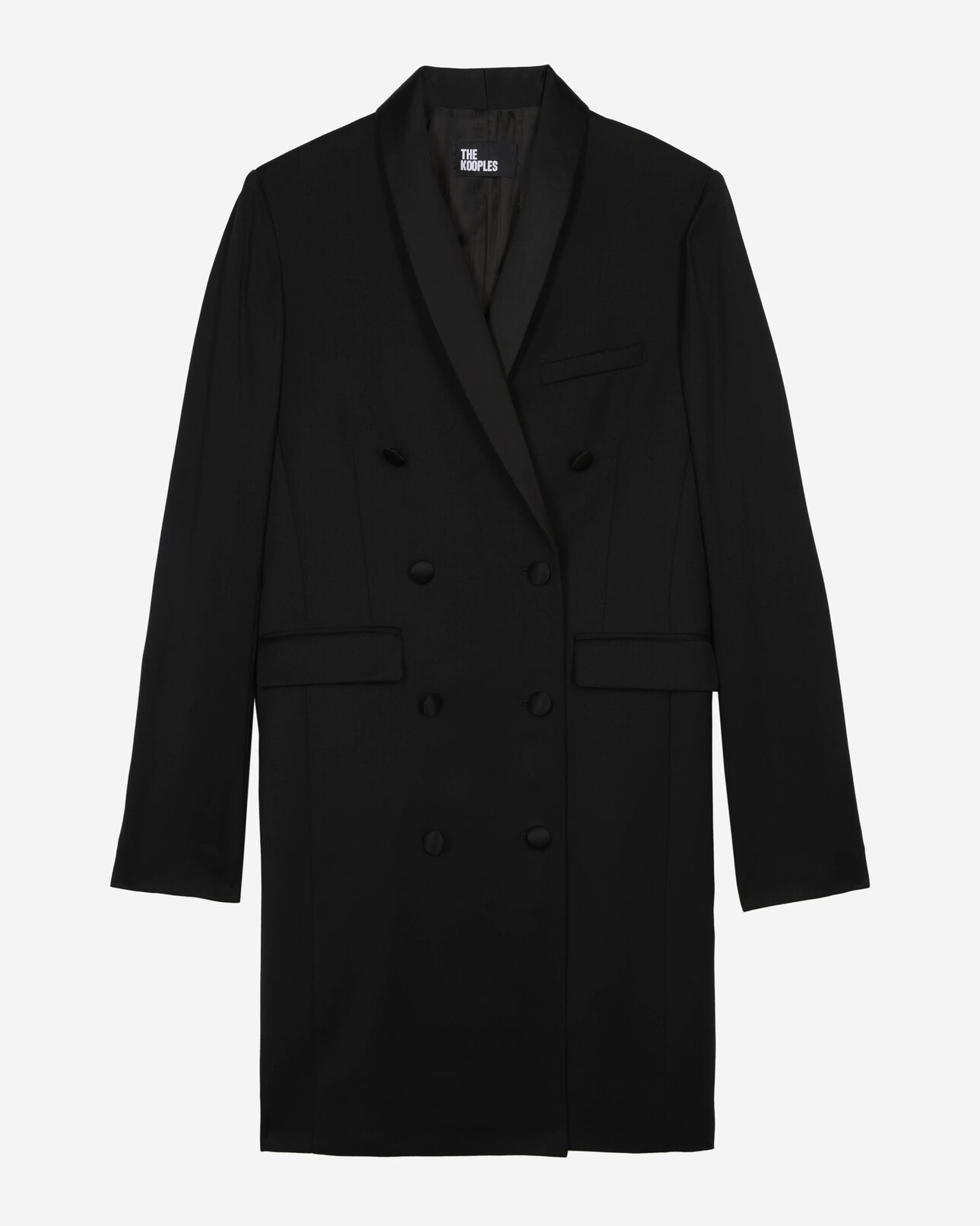 The Kooples FEMME BLACK robe tailleur longue noire