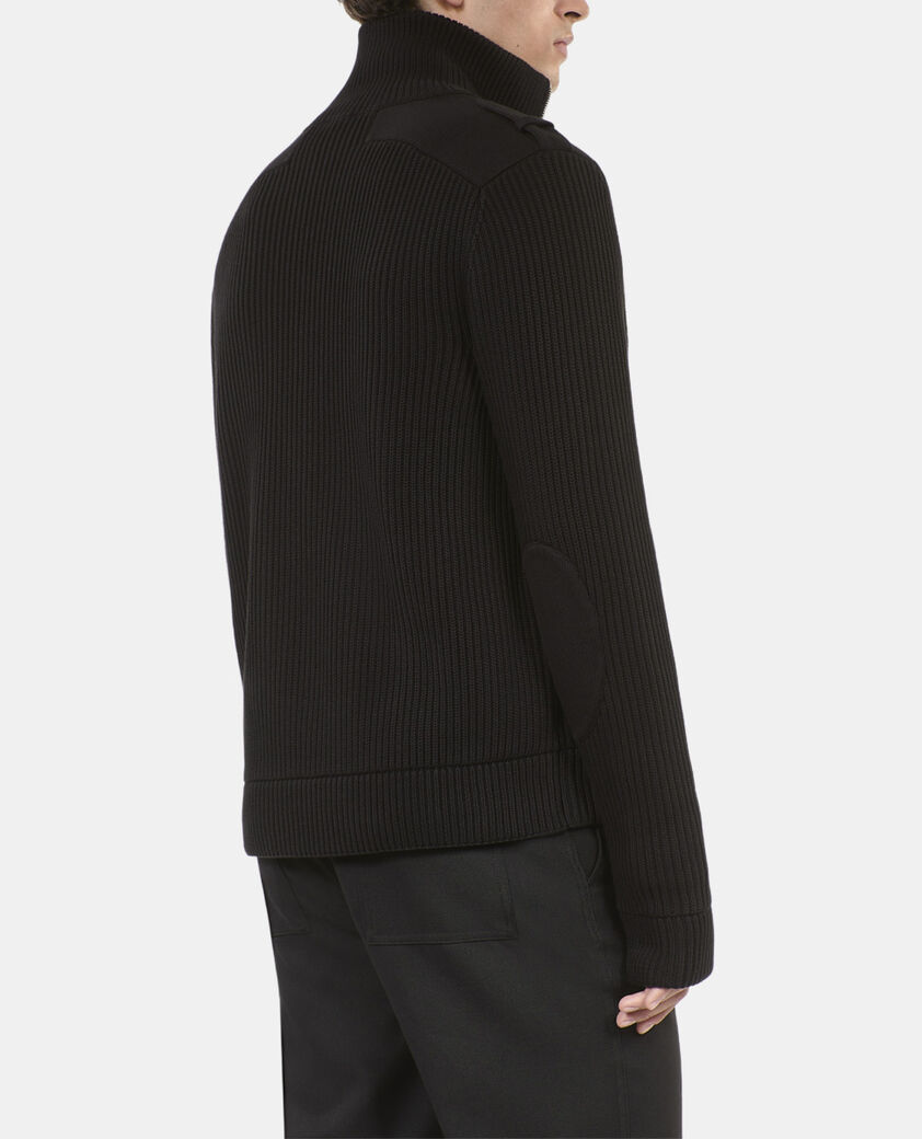 The Kooples HERREN BLACK schwarzer cardigan aus baumwolle
