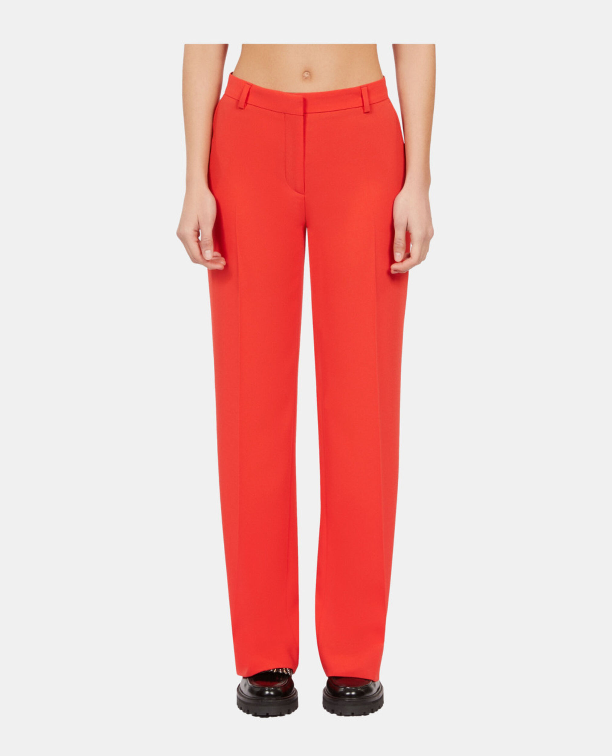 Red crepe suit trousers, RED, hi-res image number null