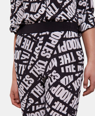 The Kooples F BLACK / WHITE pants with tape logo